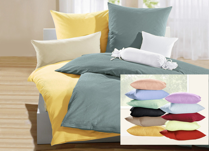 Bettwäschegarnituren - Janine Bettwäsche-Garnitur/ Kissenhüllen, in Größe 111 ( 40/80 cm + 135/200 cm ) bis 200 ( 2x80/80 cm + 200/200 cm ), in Farbe TAUPE Ansicht 2