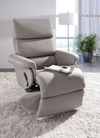 Massagesessel grau mit Sitzheizung + Hocker! Ein Fernsehsessel mit