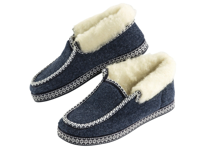 Hausschuhe - Hütten-Hausschuh mit Anti-Rutsch-Gummi-Laufsohle, in Größe 036 bis 042, in Farbe BORDEAUX Ansicht 5