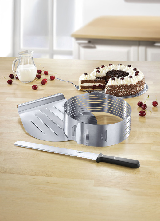 Backen - Kuchenschneidhilfe-Set, 3-teilig Ansicht 2 Backen - Kuchenschneidhilfe-Set, 3-teilig, in Farbe EDELSTAHL Ansicht 2