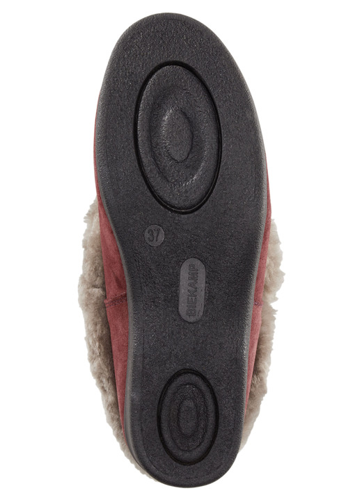 Hausschuhe - ELENA EDEN Hausschuh mit echtem Lammfellfutter, in Größe 036 bis 043, in Farbe MARINE-HELLGRAU Ansicht 6