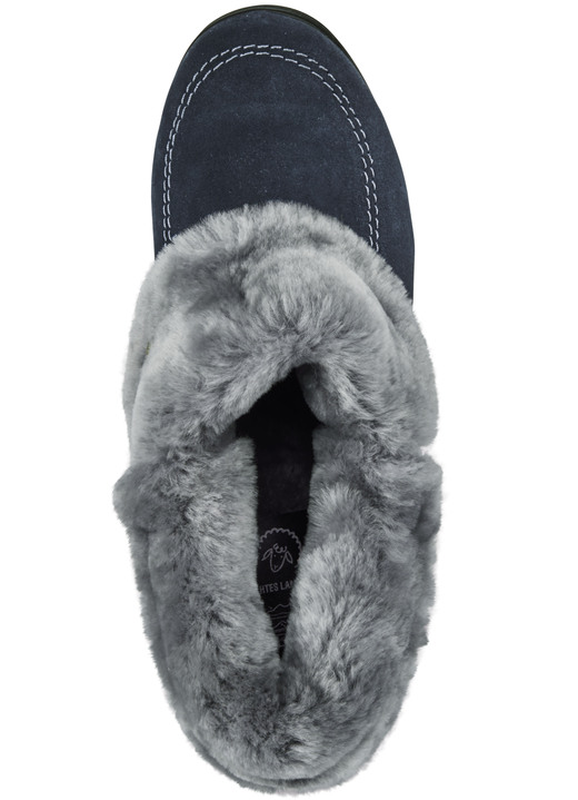 Hausschuhe - ELENA EDEN Hausschuh mit echtem Lammfellfutter, in Größe 036 bis 043, in Farbe BORDEAUX-TAUPE Ansicht 5