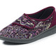 Hausschuhe - Klassische Damen-Hausschuhe, Weite H, mit Klettverschluss – Farbe BORDEAUX-MULTICOLOR – Ansicht 1 Hausschuhe - Klassische Damen-Hausschuhe, Weite H, mit Klettverschluss, in Größe 036 bis 042, in Farbe BORDEAUX-MULTICOLOR – Farbe BORDEAUX-MULTICOLOR – Ansicht 1