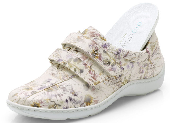 Slipper & Schnürschuhe - Waldläufer Klettschuh mit handangenähter Sohle, in Größe 3 1/2 bis 8, in Farbe ECRU-BUNT Ansicht 1