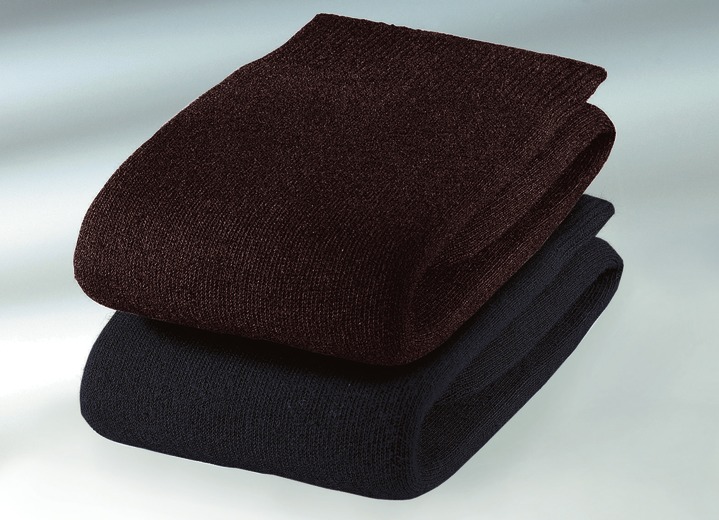 Strümpfe - Viererpack Kniestrümpfe, uni, in Größe Gr: 1 (Schuhgröße 39-42) bis Gr: 2 (Schuhgröße 43-46), in Farbe 2X MARINE, 2X SCHWARZ Ansicht 2