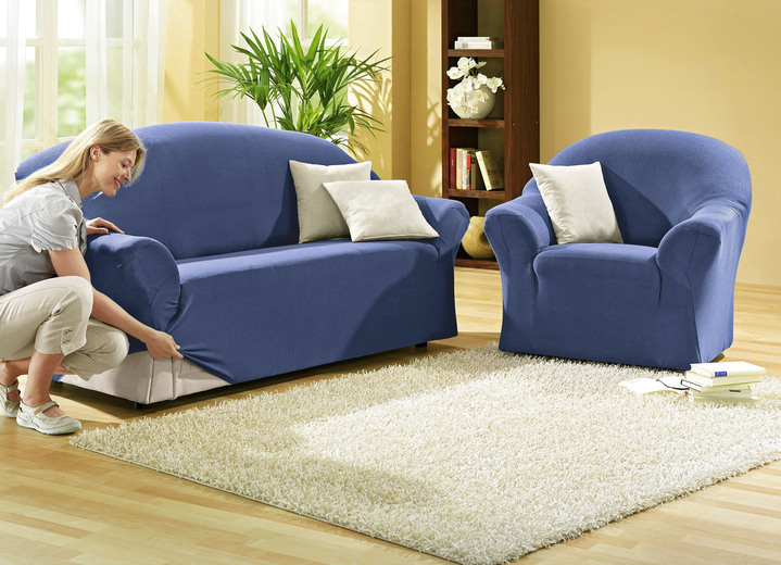 Sessel- & Sofaüberwürfe - Schützende Stretchbezüge für Sessel und Sofa, in Größe 101 (Sessel-Bezug) bis 108 (Hocker-Bezug), in Farbe NATUR Ansicht 9