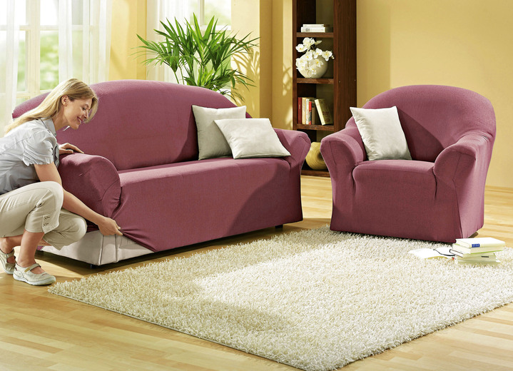 Sessel- & Sofaüberwürfe - Schützende Stretchbezüge für Sessel und Sofa, in Größe 101 (Sessel-Bezug) bis 108 (Hocker-Bezug), in Farbe NATUR Ansicht 22