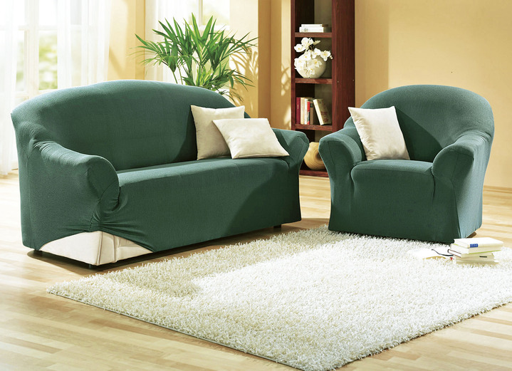 Sessel- & Sofaüberwürfe - Schützende Stretchbezüge für Sessel und Sofa Ansicht 7 Sessel- & Sofaüberwürfe - Schützende Stretchbezüge für Sessel und Sofa, in Größe 101 (Sessel-Bezug) bis 108 (Hocker-Bezug), in Farbe BLAU Ansicht 7