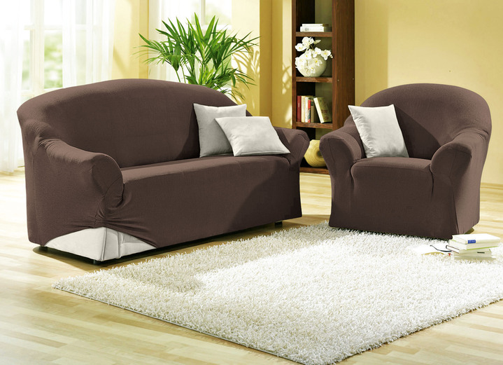 Sessel- & Sofaüberwürfe - Schützende Stretchbezüge für Sessel und Sofa, in Größe 101 (Sessel-Bezug) bis 108 (Hocker-Bezug), in Farbe NATUR Ansicht 15