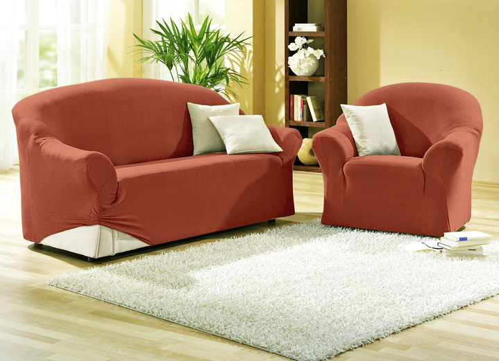Sessel- & Sofaüberwürfe - Schützende Stretchbezüge für Sessel und Sofa, in Größe 101 (Sessel-Bezug) bis 108 (Hocker-Bezug), in Farbe NATUR Ansicht 13