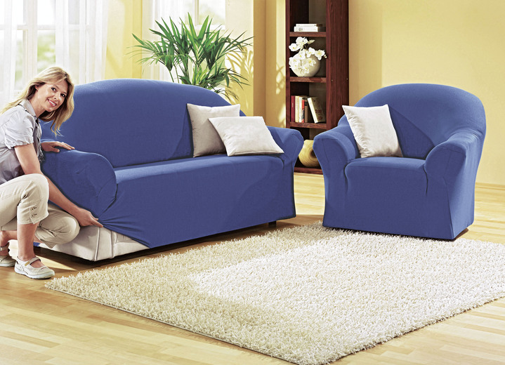 Sessel- & Sofaüberwürfe - Schützende Stretchbezüge für Sessel und Sofa, in Größe 101 (Sessel-Bezug) bis 108 (Hocker-Bezug), in Farbe NATUR Ansicht 11
