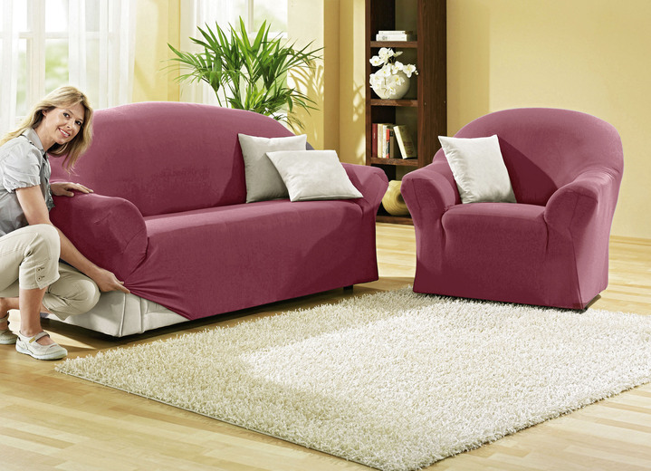 Sessel- & Sofaüberwürfe - Schützende Stretchbezüge für Sessel und Sofa, in Größe 101 (Sessel-Bezug) bis 108 (Hocker-Bezug), in Farbe NATUR Ansicht 23