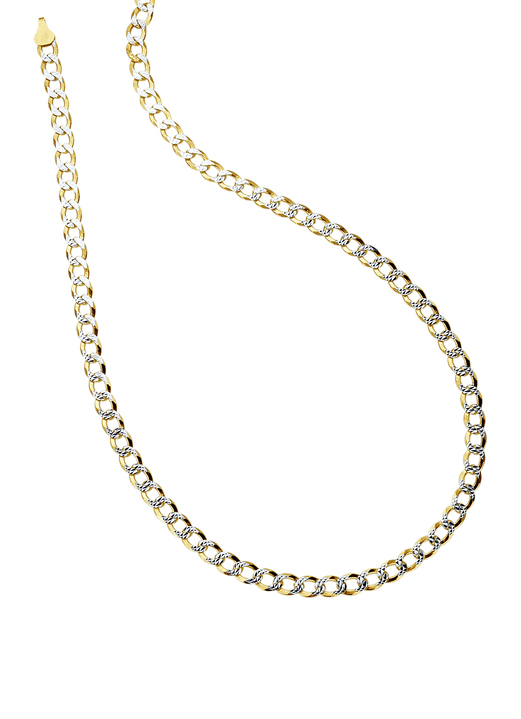 Halsketten - Massive, diamantierte Panzerketten-Garnitur, in Farbe , in Ausführung Halskette, Länge 45 cm Ansicht 2