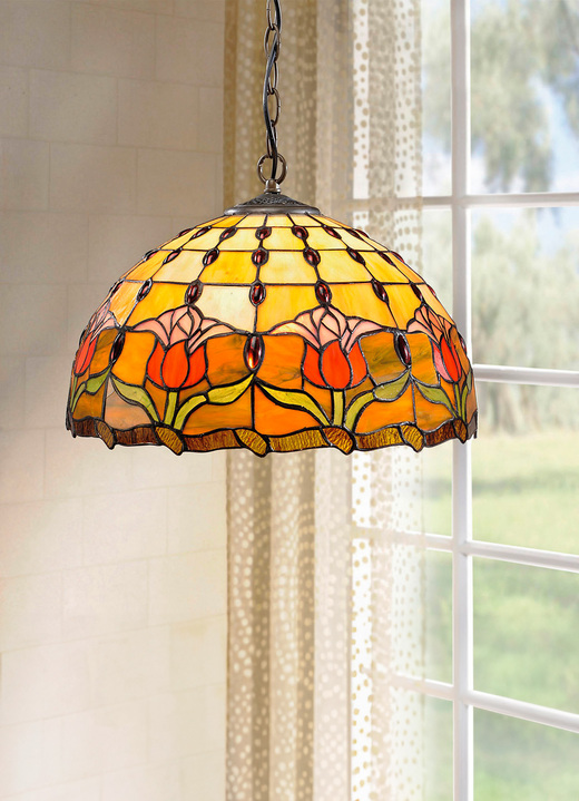 Klassische Möbel - Tiffany-Pendelleuchte, 1-flammig, in Farbe BUNT