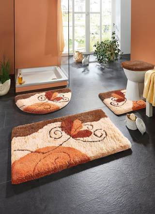 Badgarnituren - Badgarnitur in Table Tuft Qualität, in Größe 100 (Vorleger halbrund, 50/ 80 cm) bis 112 (WC-Deckelbezug, 47/ 50 cm), in Farbe TERRA