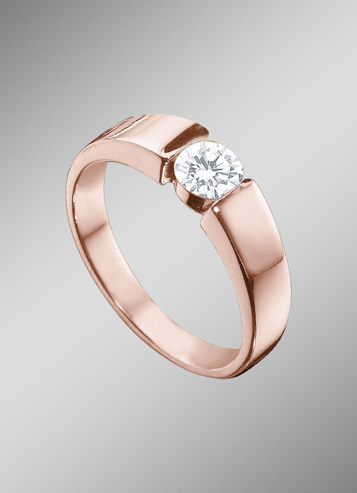 Ringe - Edler Damenring in Roségold mit Brillant, in Größe 160 bis 220, in Farbe  Ansicht 1