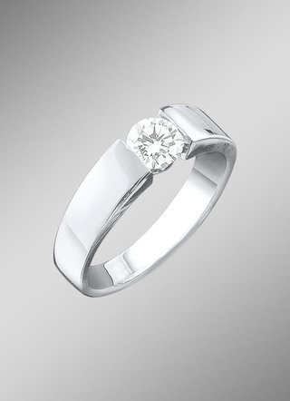 Eleganter Damenring in Weißgold mit Brillant