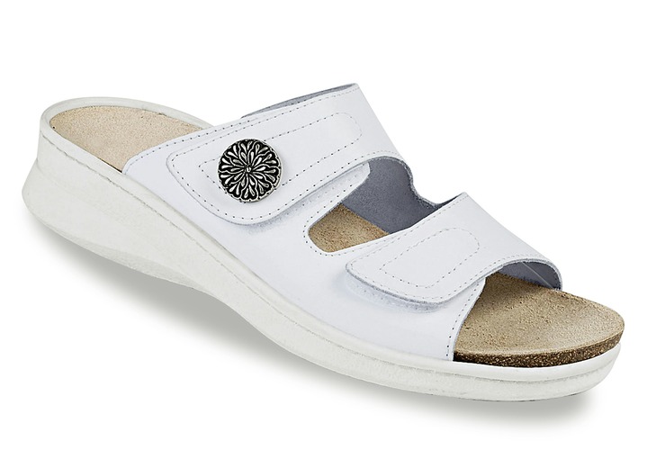 Sandaletten & Pantoletten - Bequeme Damen-Pantoletten, mit herausnehmbarem Fußbett Ansicht 6 Sandaletten & Pantoletten - Bequeme Damen-Pantoletten, mit herausnehmbarem Fußbett, in Größe 036 bis 042, in Farbe DUNKELBLAU Ansicht 6