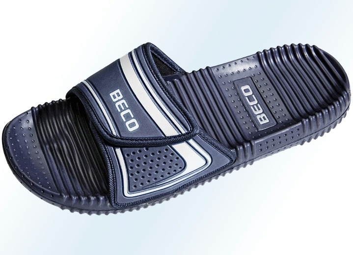 - Badeschuhe mit Massage-Fussbett, in Größe 037 bis 046, in Farbe SCHWARZ-SILBER