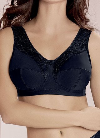 Soft-BH - Anita Entlastungs-BH, in Größe 075 bis 115, in Cup F, in Farbe SCHWARZ – Farbe SCHWARZ – Ansicht 