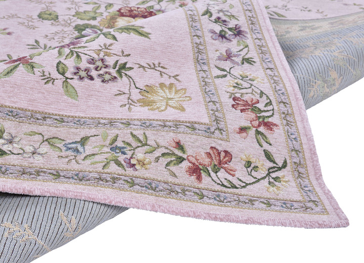 Klassisch - Gewebte Brücken und Teppiche, in Größe 103 (Brücke, 60x 90 cm) bis 309 (Bettumrandung:  2 Vorlegern, je 60x90 cm und 1 Läufer, 70x220 cm), in Farbe ROSÉ Ansicht 2