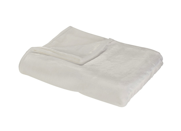 Decken - Schlafdecke und Kissen in samtiger Qualität, in Größe 185 (Schlafdecke, 120x170 cm) bis 905 (2 Kissenbezüge, 40x 40 cm), in Farbe CREME Ansicht 1