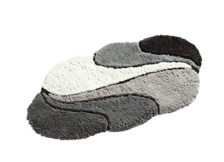 Badgarnituren - Badgarnitur mit rutschhemmender Rückseite Ansicht 4 Badgarnituren - Badgarnitur mit rutschhemmender Rückseite, in Größe 100 (Vorleger halbrund, 50/80 cm) bis 112 (WC-Deckelbezug mit Kordel), in Farbe BLAU Ansicht 4