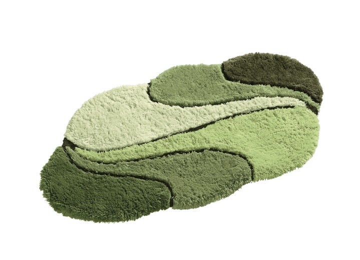 Badgarnituren - Badgarnitur mit rutschhemmender Rückseite Ansicht 3 Badgarnituren - Badgarnitur mit rutschhemmender Rückseite, in Größe 100 (Vorleger halbrund, 50/80 cm) bis 112 (WC-Deckelbezug mit Kordel), in Farbe BLAU Ansicht 3