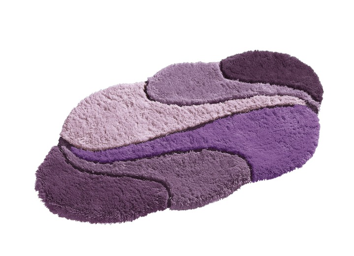 Badgarnituren - Badgarnitur mit rutschhemmender Rückseite Ansicht 5 Badgarnituren - Badgarnitur mit rutschhemmender Rückseite, in Größe 100 (Vorleger halbrund, 50/80 cm) bis 112 (WC-Deckelbezug mit Kordel), in Farbe BLAU Ansicht 5