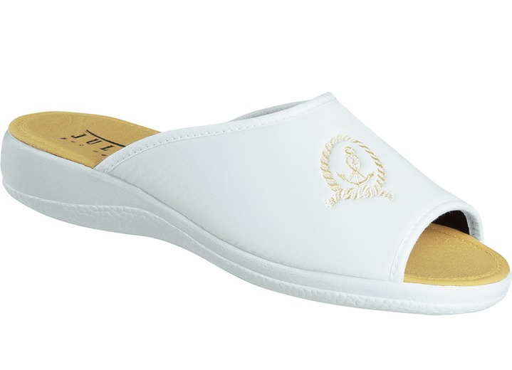 Hausschuhe - Bequeme und trendige Stretch-Pantolette, in Größe 036 bis 042, in Farbe ROT Ansicht 3