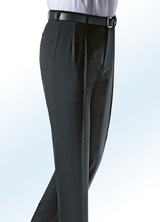 SALE % - „Klaus Modelle“-Hose mit weichem Griff in 4 Farben, in Größe 025 bis 110, in Farbe ANTHRAZIT MELIERT Ansicht 1