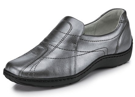 Waldläufer, bequeme Damen-Slipper, Weite H, mit herausnehmbarem Fußbett