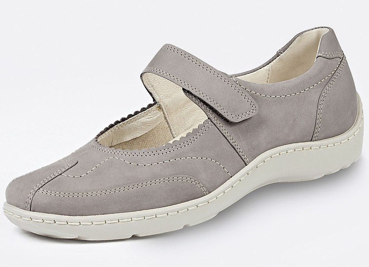 Slipper & Schnürschuhe - Waldläufer Slipper mit handangenähter Sohle, in Größe 4 bis 8 1/2, in Farbe KIESEL Ansicht 1