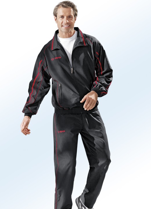 Freizeitanzüge - Freizeitanzug von „alpas“ Freizeitanzüge - Freizeitanzug von „alpas“, in Größe 3XL (58) bis XXL (56), in Farbe SCHWARZ-ROT