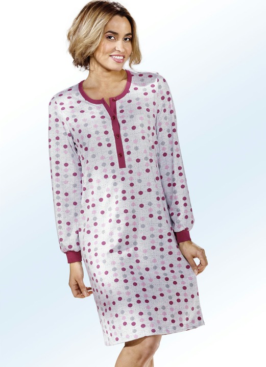 Langarm - Zweierpack Nachthemden, Langarm mit Knopfleiste und Bündchen, in Größe 036 bis 058, in Farbe MARINE/TÜRKIS Ansicht 5