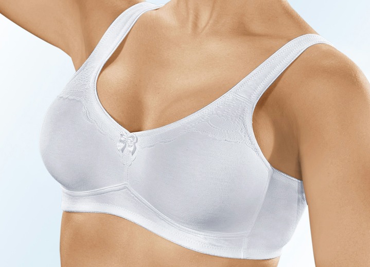 Soft-BH - Naturana Zweierpack BH mit doppelt vorgeformten Cups Ansicht 2 Soft-BH - Naturana Zweierpack BH mit doppelt vorgeformten Cups, in Größe 075 bis 105, in Cup B, in Farbe 2X WEISS Ansicht 2