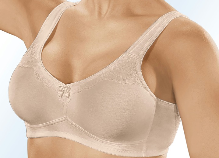 Soft-BH - Naturana Zweierpack BH mit doppelt vorgeformten Cups, in Größe 075 bis 105, in Cup C, in Farbe 2X WEISS Ansicht 7