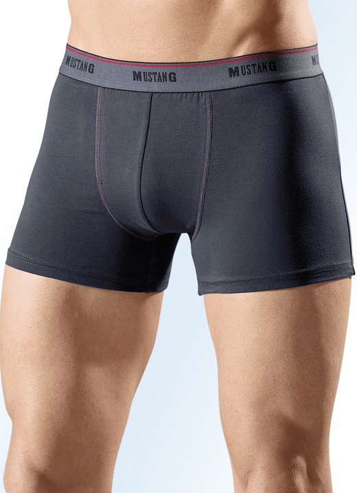 Pants & Boxershorts - Mustang Dreierpack Pants, uni, in Größe 004 bis 008, in Farbe 1X GRAFIT, 1X KARMINROT, 1X SCHWARZ