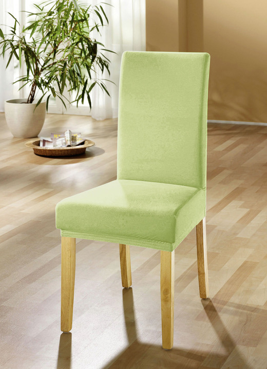 Sessel- & Sofaüberwürfe - Stuhlbezüge für alle gängigen Stuhlformen, in Größe 106 (Stuhlbezug) bis 112 (Stuhlbezug, 2er-Set), in Farbe GRÜN Ansicht 1
