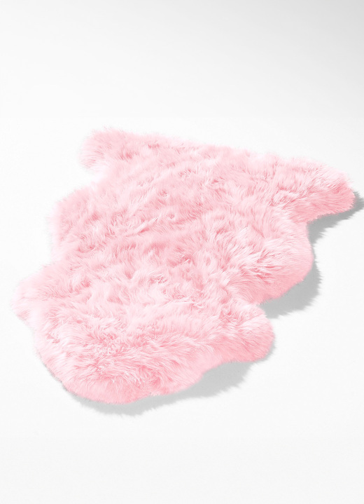 Klassisch - Vorleger aus echtem Lammfell in Tierform, in Farbe ROSA Ansicht 1