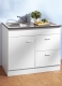 Küchenmöbel - Spülen-Unterschrank, 1-türig, in Farbe WEISS, in Ausführung Tiefe 50 cm