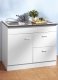 Küchenmöbel - Spülen-Unterschrank, 1-türig, in Farbe WEISS, in Ausführung Tiefe 50 cm