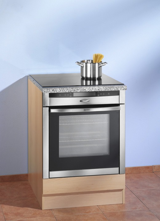 Küchenmöbel - Herd-Umbau mit melaminharzbeschichteter Oberfläche, in Farbe WEISS Ansicht 2