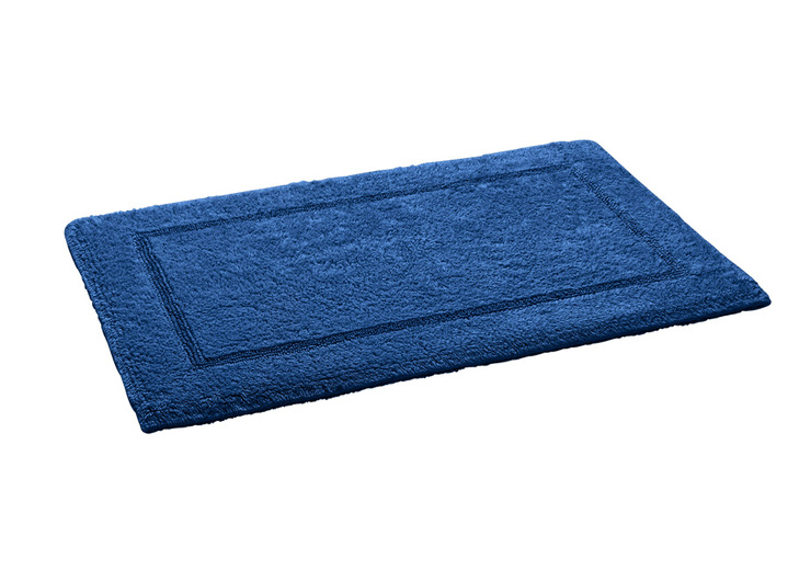 Badgarnituren - Bad-Wendegarnitur aus 100% Baumwolle, in Größe 100 (Vorleger halbrund, 50x 80 cm) bis 110 (Hänge WC Garnitur, 2-teilig), in Farbe DUNKELBLAU Ansicht 1
