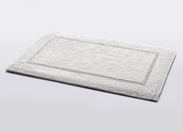 Badgarnituren - Bad-Wendegarnitur aus 100% Baumwolle, in Größe 100 (Vorleger halbrund, 50x 80 cm) bis 110 (Hänge WC Garnitur, 2-teilig), in Farbe SILBER Ansicht 1