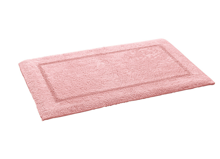 Badgarnituren - Bad-Wendegarnitur aus 100% Baumwolle, in Größe 100 (Vorleger halbrund, 50x 80 cm) bis 110 (Hänge WC Garnitur, 2-teilig), in Farbe ROSA Ansicht 1
