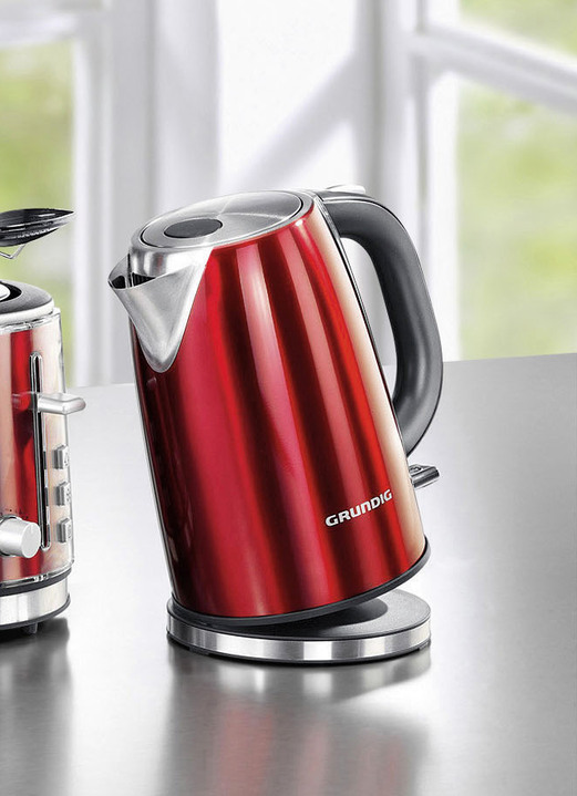 Grundig - Grundig Frühstücksserie aus hochwertig lackiertem Edelstahl, in Farbe ROT, in Ausführung Wasserkocher Ansicht 1