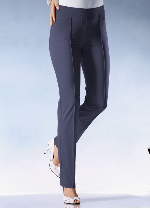 Hosen - Hose mit schmaler Fußweite in 15 Farben, in Größe 018 bis 096, in Farbe GELB Ansicht 3