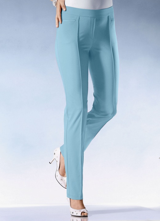 Hosen - Hose mit schmaler Fußweite in 15 Farben, in Größe 018 bis 096, in Farbe AQUA Ansicht 6