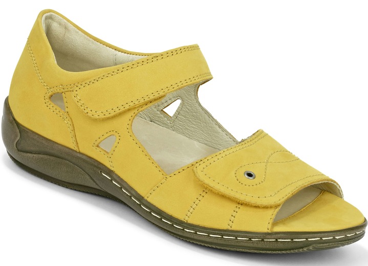Sandaletten & Pantoletten - Waldläufer Sandale mit komfortablem Klettverschluss, in Größe 4 bis 8 1/2, in Farbe GELB Ansicht 1